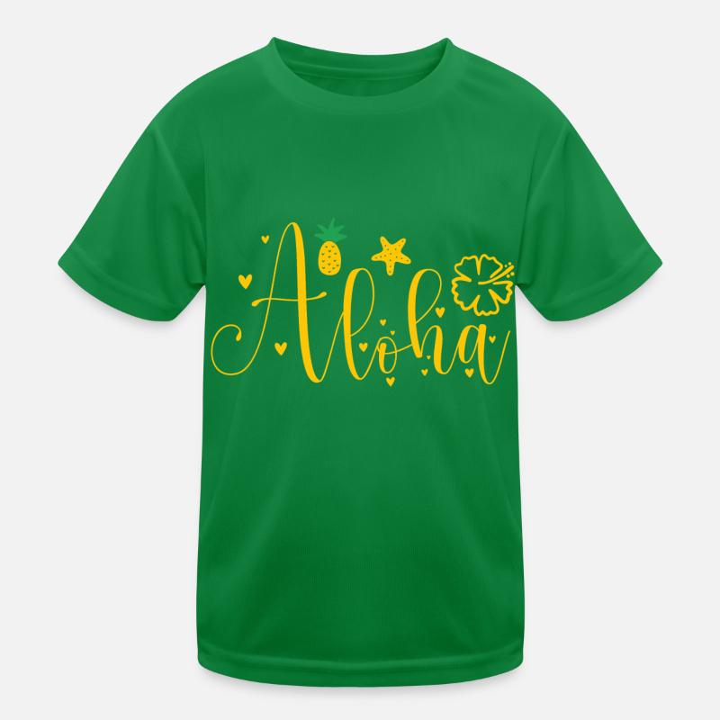 Aloha -Surfer- Palms Tree -Beach- Retro-Funny Kids Functional T-Shirt