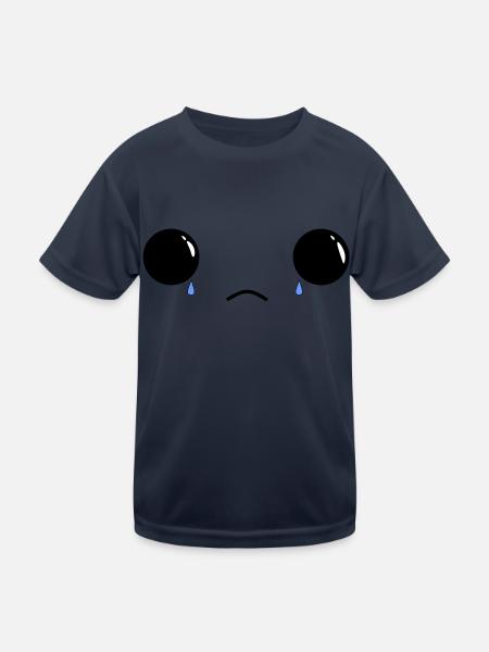 Cute sad face - Kinder Funktions-T-Shirt - Navy