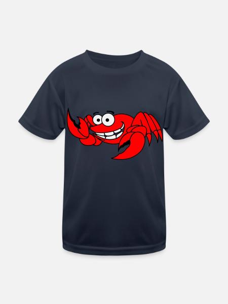 krebs - Kinder Funktions-T-Shirt - Navy - Vorne