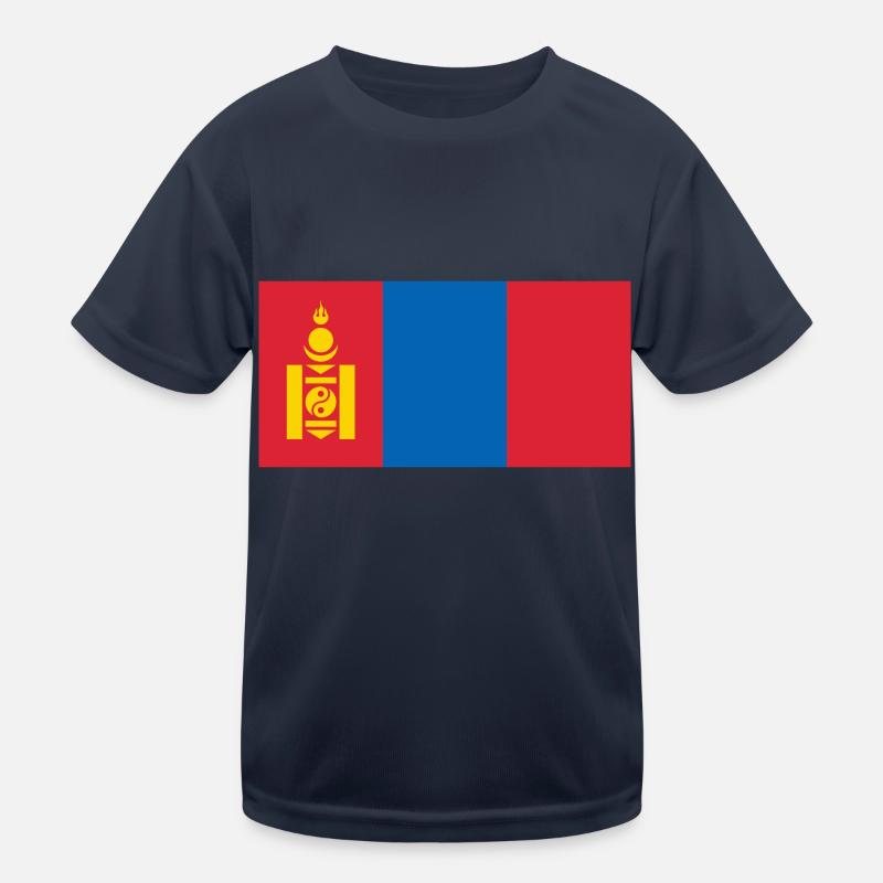 Mongolei Flagge / Drapeau Mongolie Kinder Funktions-T-Shirt