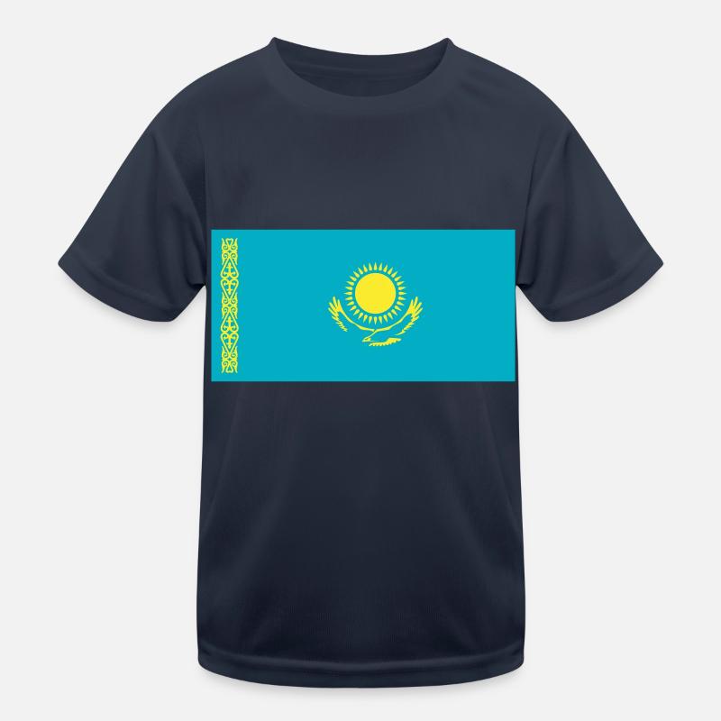 Kasachstan Flagge / Drapeau Kasachstan Kinder Funktions-T-Shirt