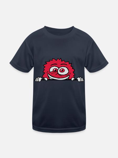Dépression nerveuse monstre bouclier fou - T-shirt sport Enfant - bleu marine - Devant