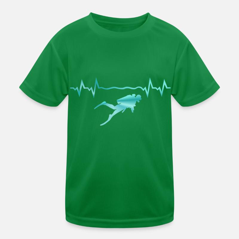Taucher mit Herzschlag, Tauchen Kinder Funktions-T-Shirt