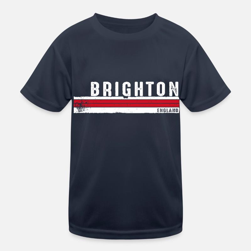 Brighton England Vintage Retro Design for Seaside Kids Functional T-Shirt