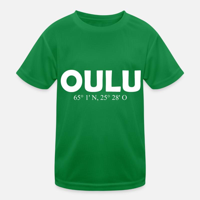 Oulu - Finland - Coordinates - Longitude Latitude Kids Functional T-Shirt