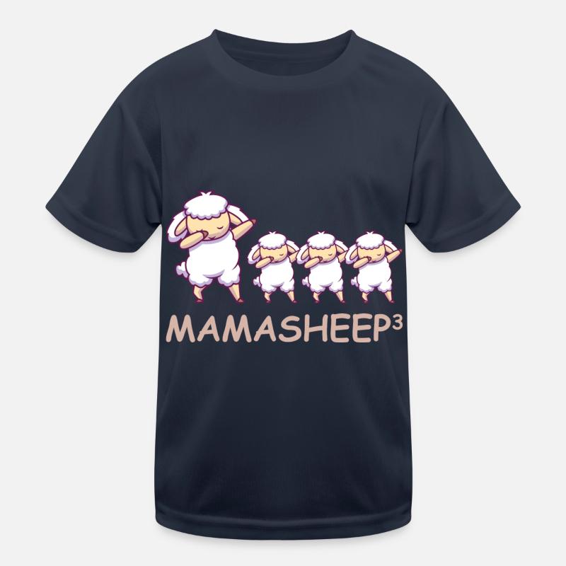 Schwanger werdene Mutter Drillinge Schaf Kinder Funktions-T-Shirt