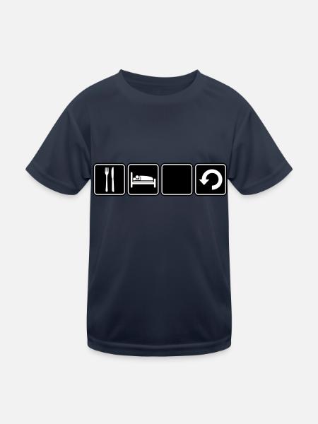 Eat Sleep Repeat - Kids Functional T-Shirt - navy - Front