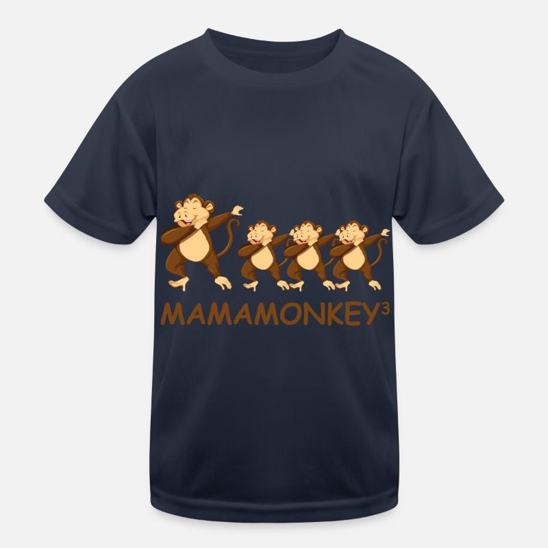 Schwanger werdene Mutter Drillinge Affe Kinder Funktions-T-Shirt