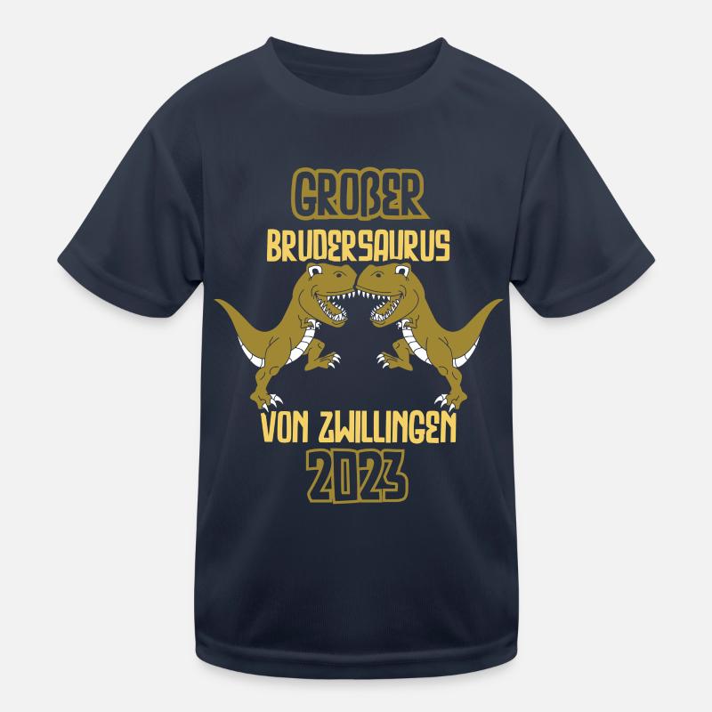 Großer Bruder 2023 Großer Zwillinge Brudersaurus Kinder Funktions-T-Shirt