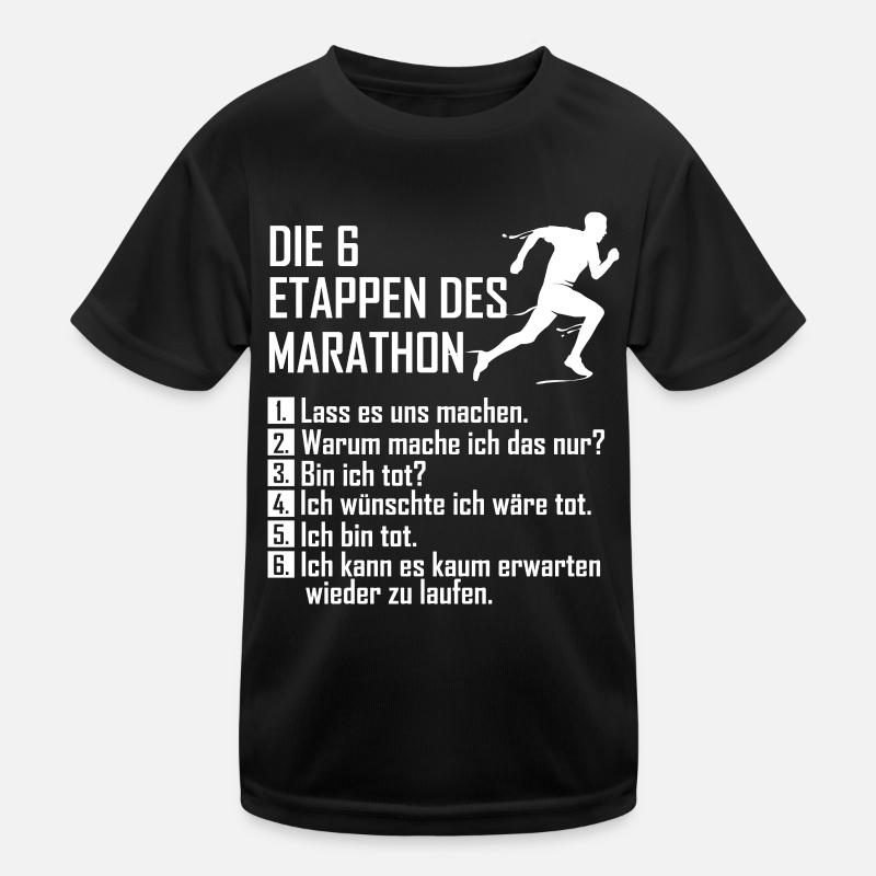 Etappen des Marathon Kinder Funktions-T-Shirt