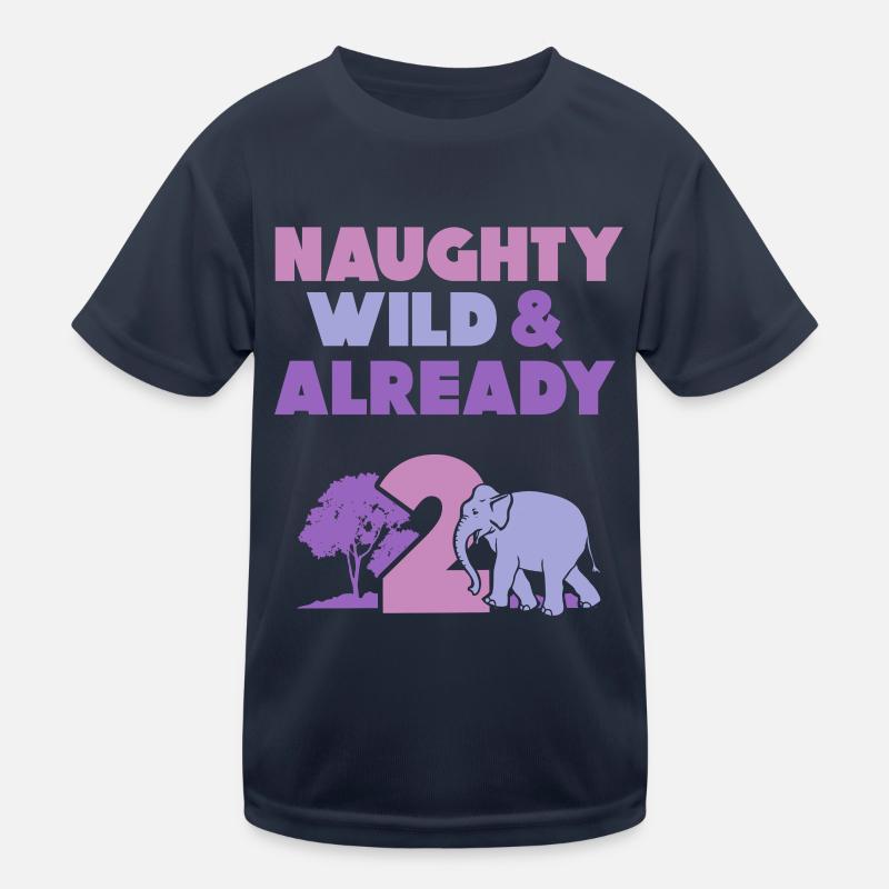 2 Jahre Geburtstag Junge Mädchen Elefant Kinder Funktions-T-Shirt