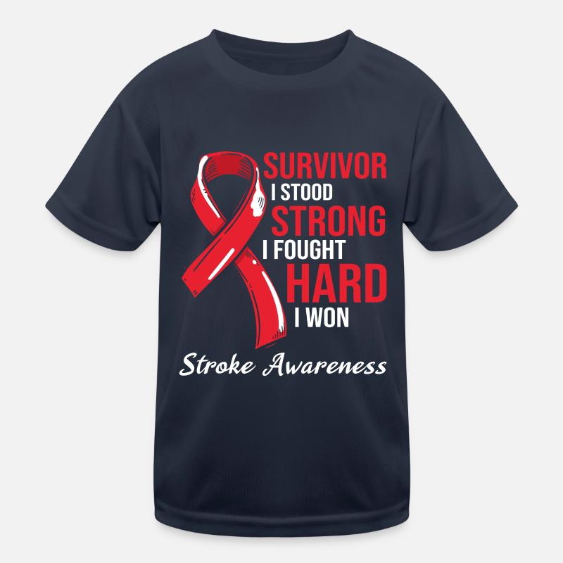 i fought hard - i won stroke awareness Kinder Funktions-T-Shirt
