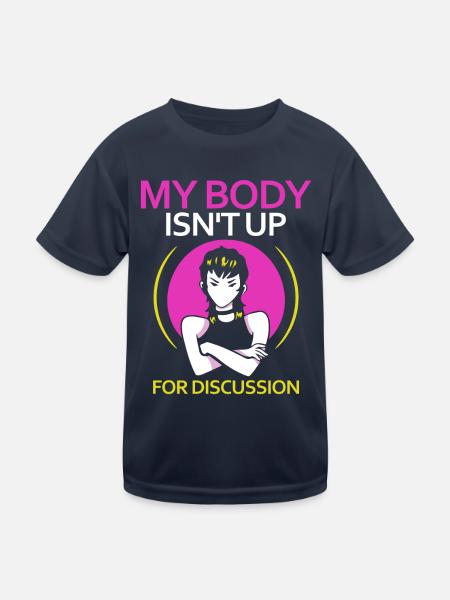 My Body Isn't Up For Discussion - Kinder Funktions-T-Shirt - Navy - Vorne