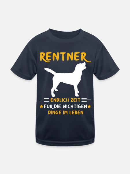 Rentner Rente Rentenbeginn Hund Hundemotiv - Kinder Funktions-T-Shirt - Navy
