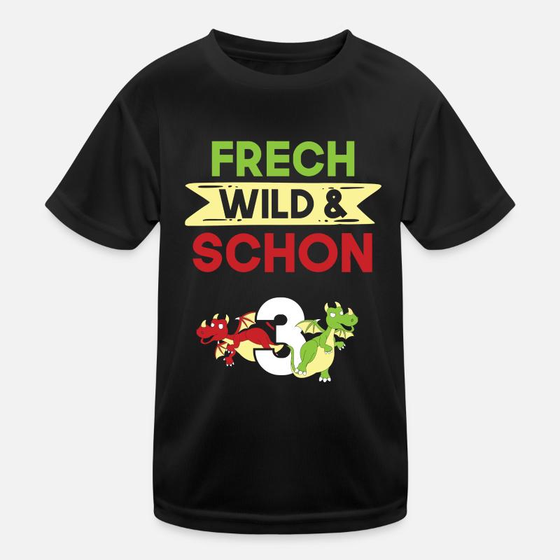 3 Jahre Geburtstag Junge Mädchen Drachen Kinder Funktions-T-Shirt