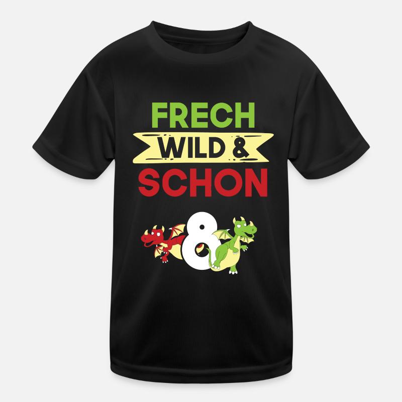8 Jahre Geburtstag Junge Mädchen Drachen Kinder Funktions-T-Shirt