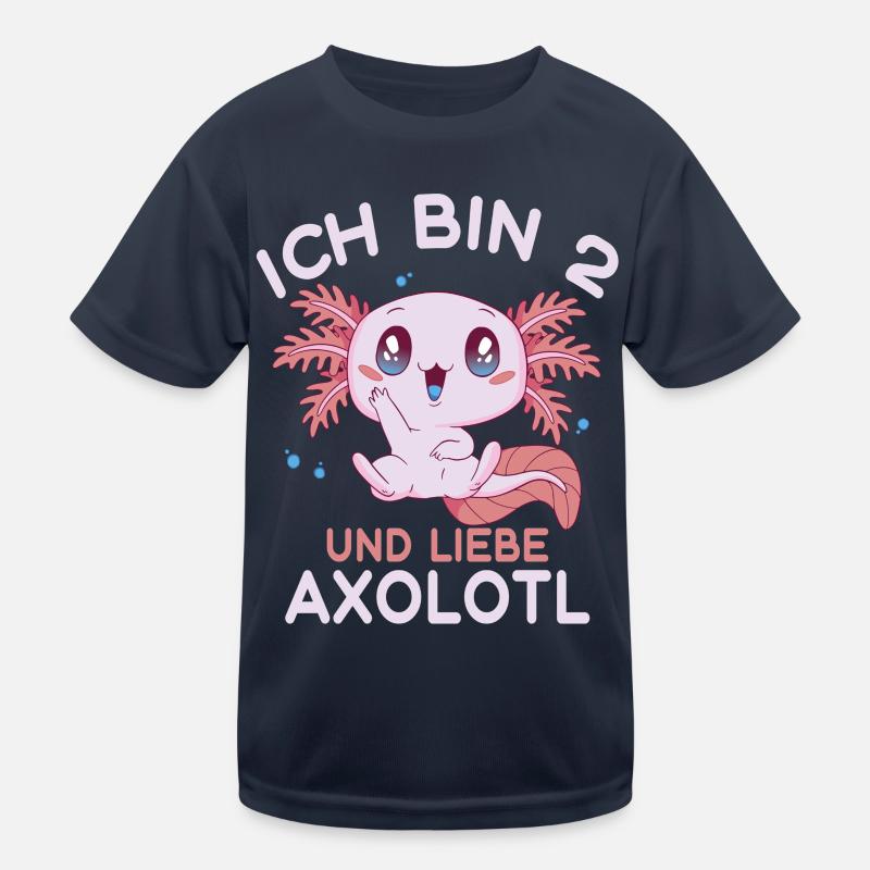 2. Geburtstag Süßes Axolotl 2 Jahre Ich Bin 2 Kinder Funktions-T-Shirt