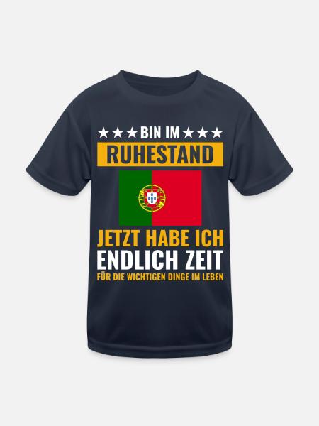Rentner Rente Rentenbeginn Portugal - Kinder Funktions-T-Shirt - Navy
