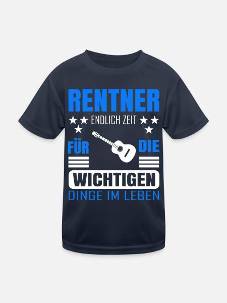 Rentner Rente Rentenbeginn Gitarre Gitarrist - Kinder Funktions-T-Shirt - Navy