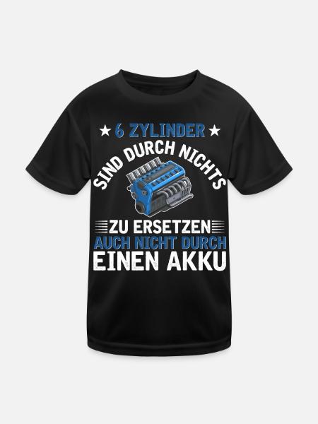 6 Zylinder Tuner Tuning V6 - Kinder Funktions-T-Shirt - Schwarz - Vorne