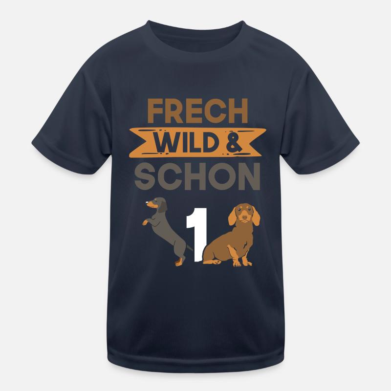 Geschenk 1 Jahr Geburtstag Dackel Kinder Funktions-T-Shirt
