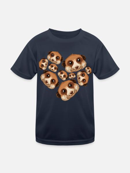 Herz Erdmännchen - Kinder Funktions-T-Shirt - Navy