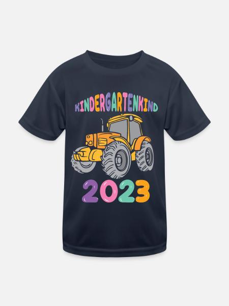 Traktor Kita Kindergarten 2023 - Kinder Funktions-T-Shirt - Navy