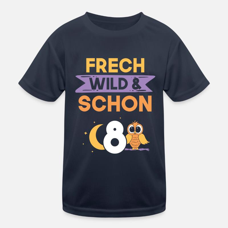 8 Jahre Geburtstag Junge Mädchen Eule Kinder Funktions-T-Shirt