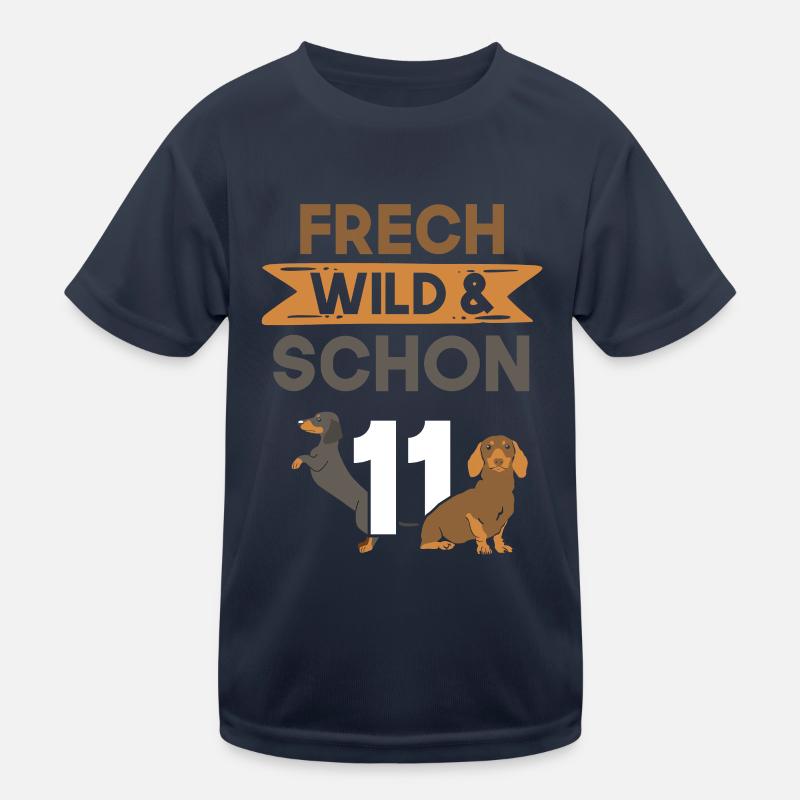 11 Jahre Geburtstag Junge Mädchen Dackel Kinder Funktions-T-Shirt