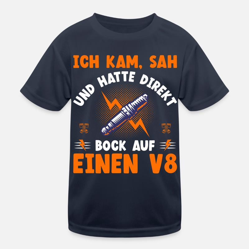 8 Zylinder Tuner Tuning V8 Kinder Funktions-T-Shirt