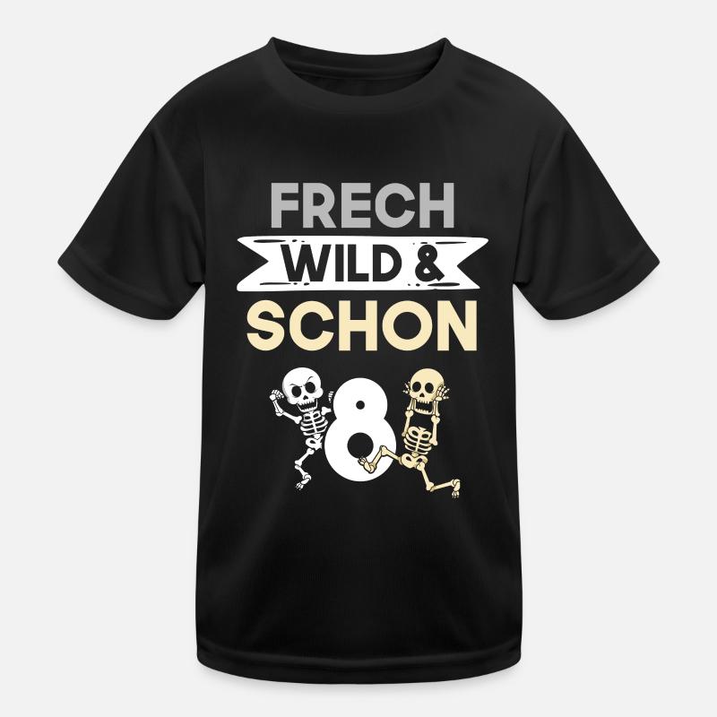 8 Jahre Geburtstag Junge Mädchen Skelett Kinder Funktions-T-Shirt