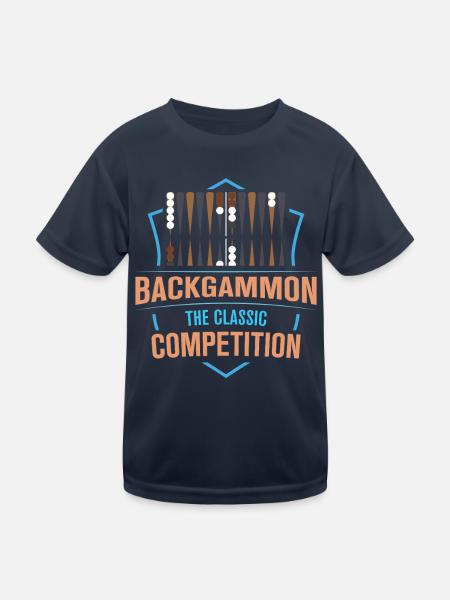 Backgammon Spiel - Kinder Funktions-T-Shirt - Navy