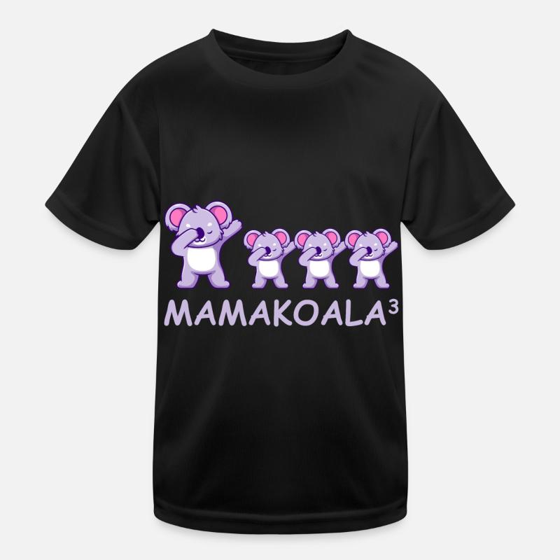 Schwanger werdene Mutter Drillinge Koala Kinder Funktions-T-Shirt