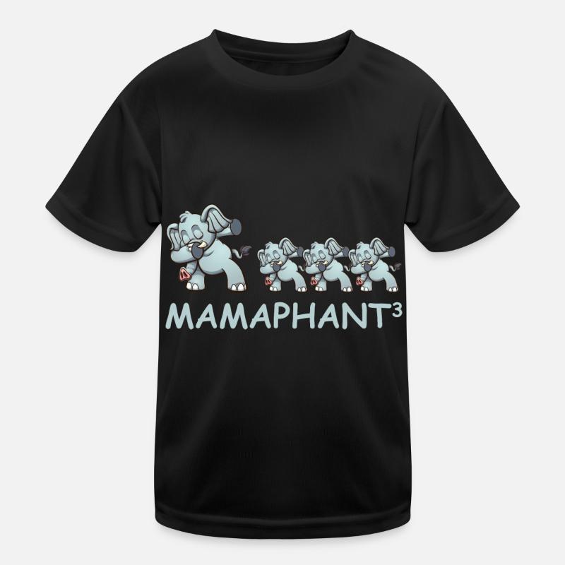 Schwanger werdene Mutter Drillinge Elefant Kinder Funktions-T-Shirt