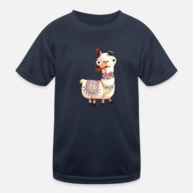 llama,alpaca, illustration, comic, whistle Kids Functional T-Shirt