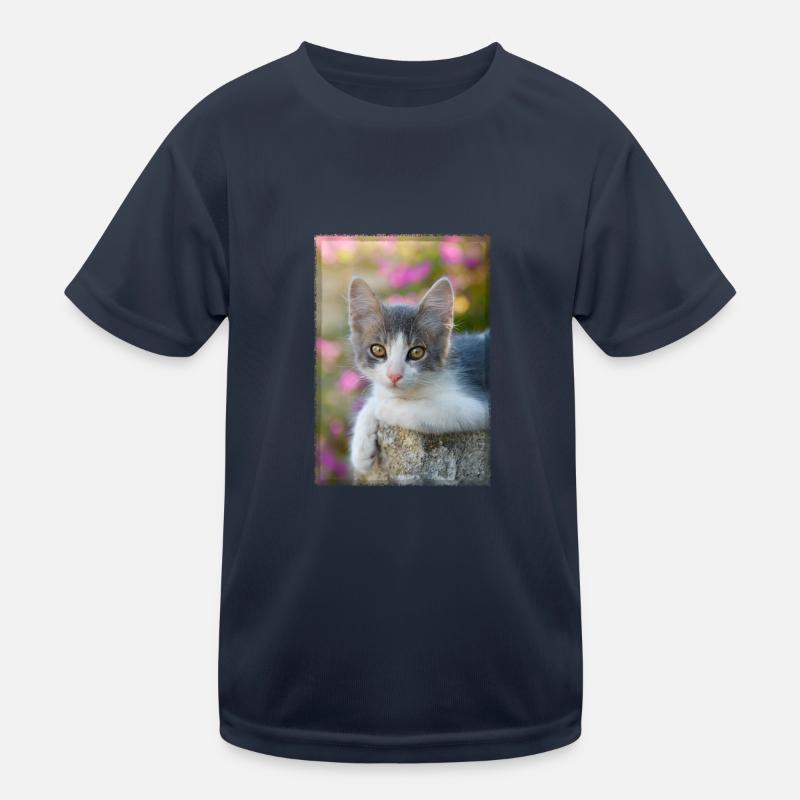 chaton gris-blanc mignon T-shirt sport Enfant