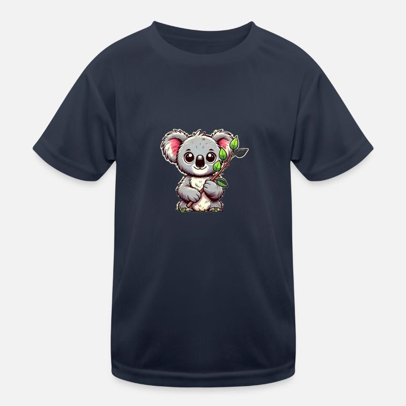 Koala mit Eukalyptus Kinder Funktions-T-Shirt