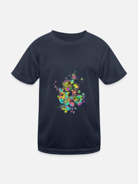 Schwalbe Farbkleckse - Kinder Funktions-T-Shirt - Navy