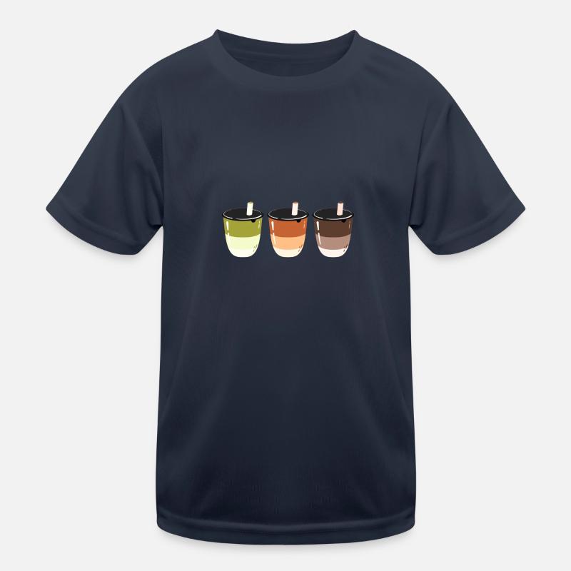 Bubble Tea- Getränk- Logo-Design - Kinder Funktions-T-Shirt - Navy