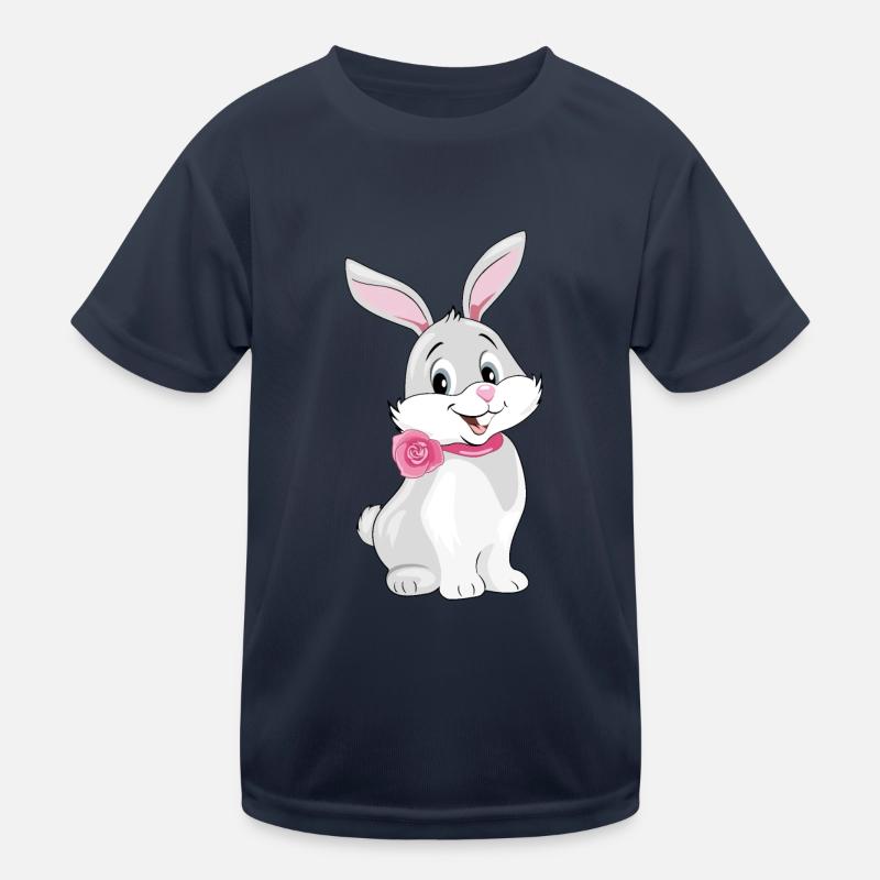 Mignon lapin souriant heureux T-shirt sport Enfant