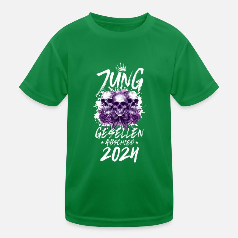 Bachelor Party Skull 2024 Kids Functional T-Shirt