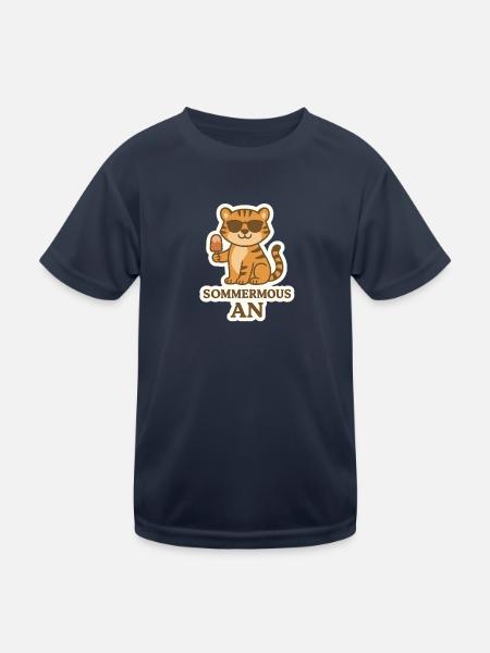 Ferien - Kinder Funktions-T-Shirt - Navy - Vorne