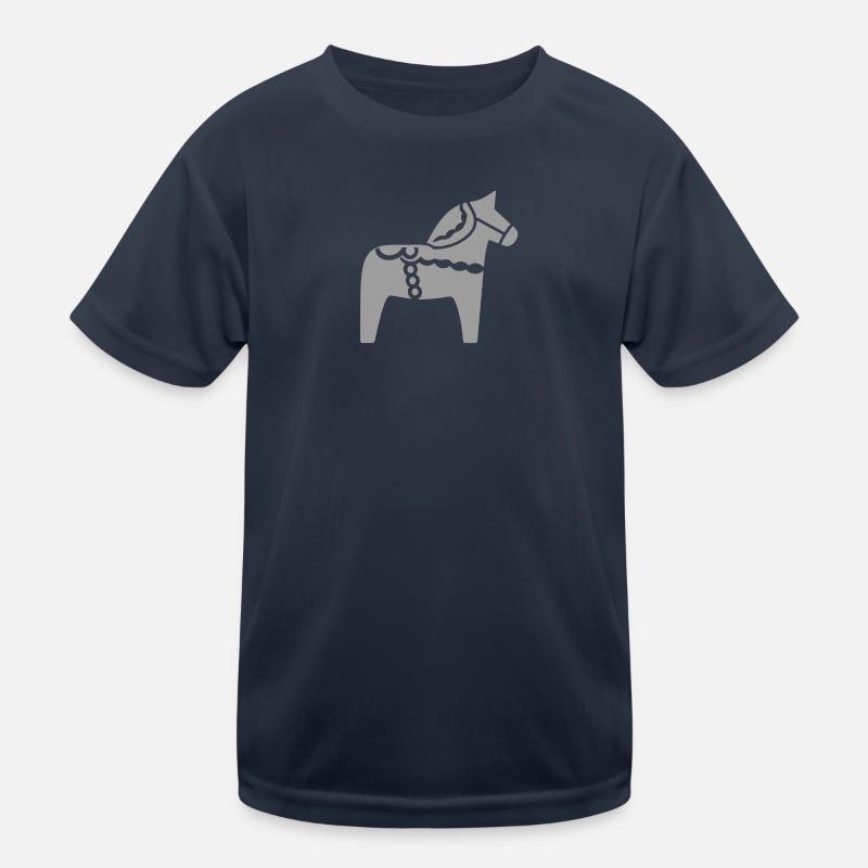 Scandinavian Dala Horse – Folklore Design Kids Functional T-Shirt