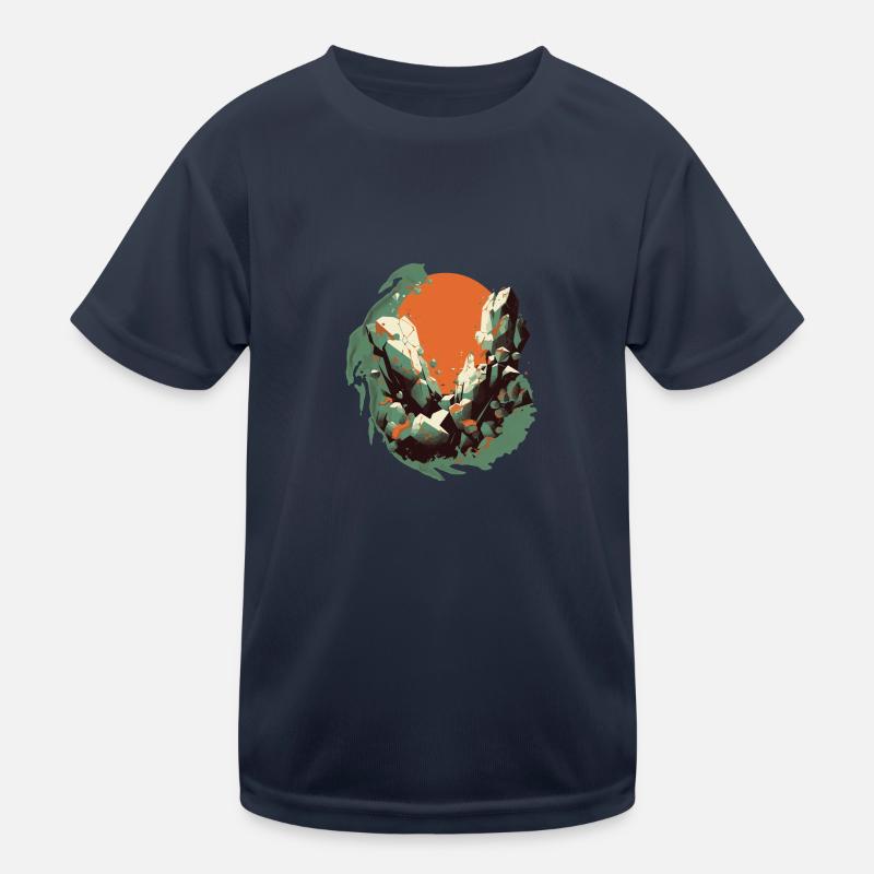 Conception inhabituelle de Boulder | Escalade | Pierres T-shirt sport Enfant