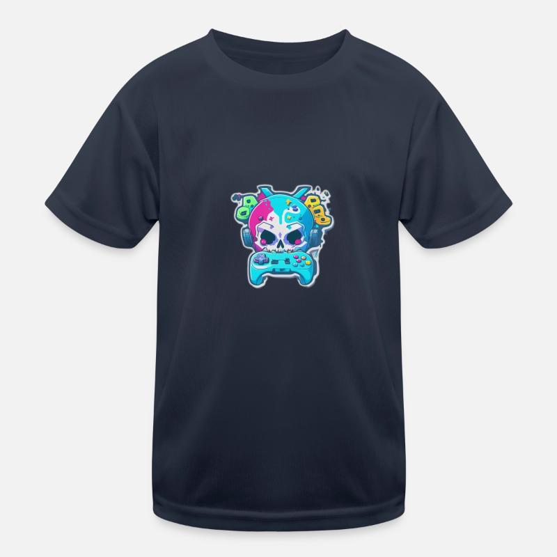 Skullhead Controller - Kinder Funktions-T-Shirt - Navy