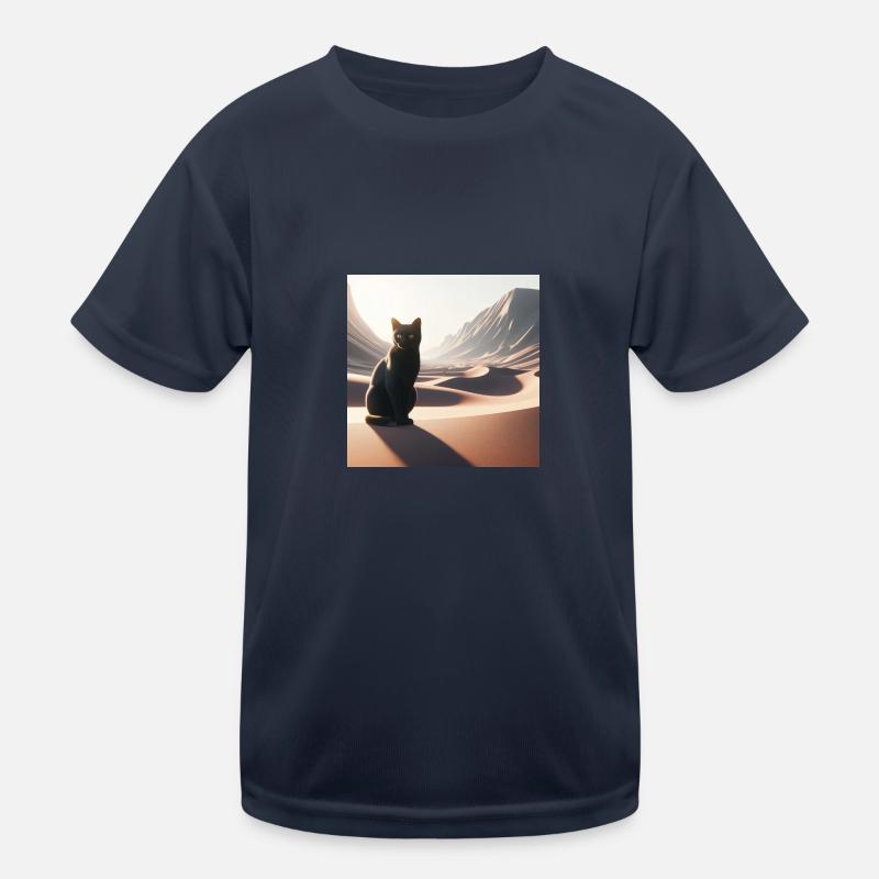 Eine echte Katze in der Wüste 4 Kinder Funktions-T-Shirt