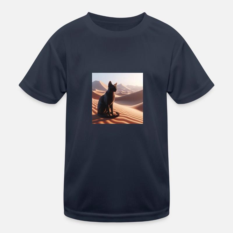 Eine echte Katze in der Wüste 1 Kinder Funktions-T-Shirt