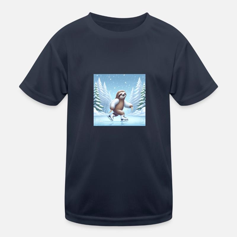 Sloth Wanderer Eislaufen Kinder Funktions-T-Shirt
