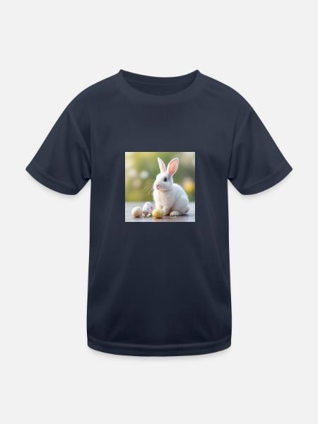 Weißer Hase Ostern - Kinder Funktions-T-Shirt - Navy
