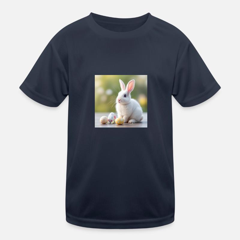 White Hare Easter Kids Functional T-Shirt